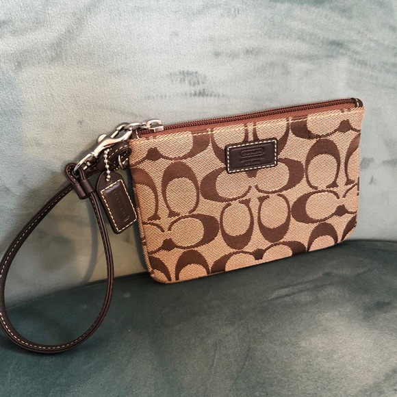 Coach Brown Logo Wristlet - Picture 3 of 5